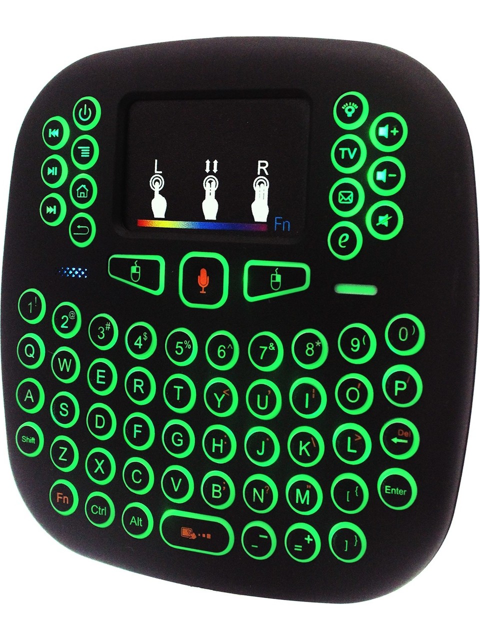 Bilişim Burada 2-4GHZ I18 Mini Kablosuz Touch Pad Işıklı Klavye